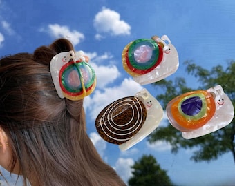 Snail Hair Claw: Medium Acetate Spliced Hair Clip