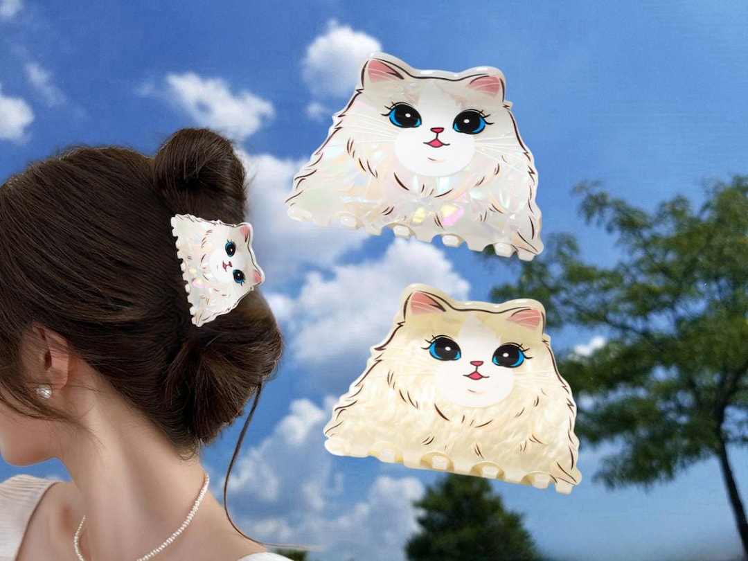 Fat Ragdoll Clip Ragdoll Cat Claw Clip | Acrylic Hair Accessory - Etsy