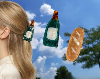 Haarklauwklem champagnefles, haarspeld stokbrood