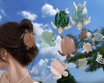 Turtle Acetate Hair Claw Clip: Elegant Ocean-Inspired Accessory