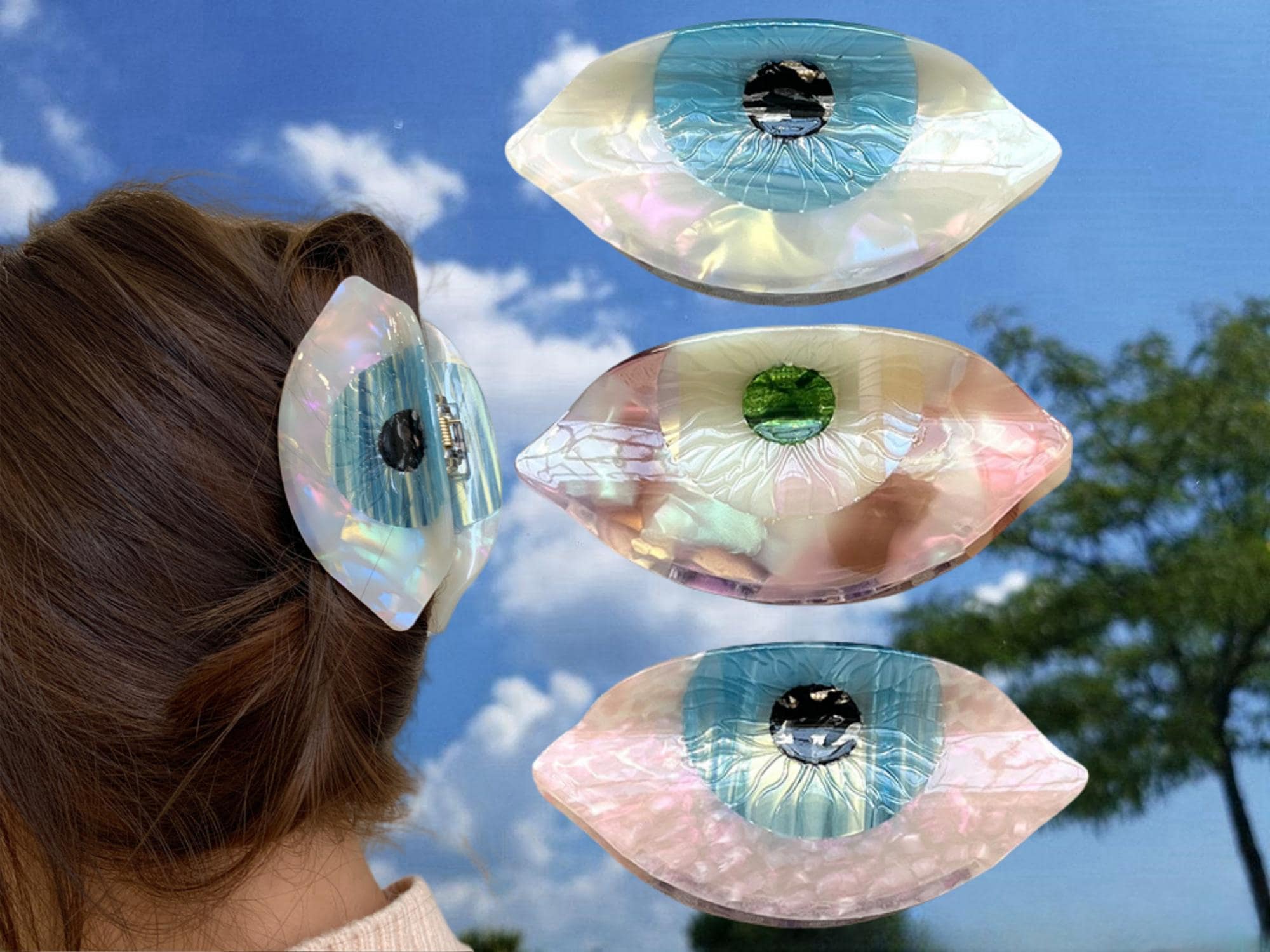 Evil Eye Acetate Hair Claw: Trendy Fashion Accessory - Etsy