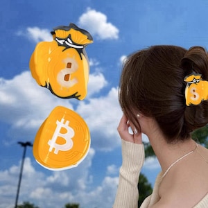 Fermaglio per capelli con artiglio in dollari Bitcoin / Fermagli per capelli fatti a mano / Accessorio per capelli per la parte posteriore della testa / Fermaglio per capelli con artiglio di qualità superiore