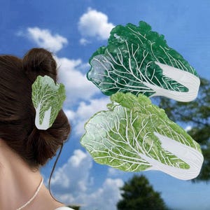 Bok Choy Hair Claw Clip: Vibrant Acetate Veggie Design