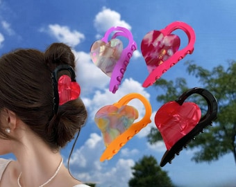 Heart Hair Claw Clip: Romantic Acetate Hair Accessory