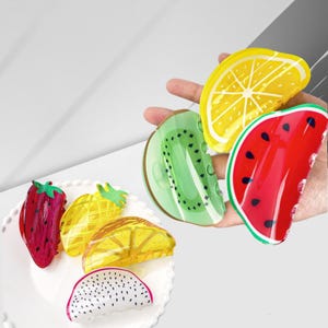 Fruit Claw Clips,Fruit Hair Claws,Cute Sweet Fruit Hair Claw,Orange/Lemon/Strawberry/Watermelon/kiwi/pineapple/pitaya Hair Clip for woman