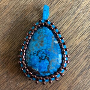 Chrysocolla Gemstone Pendant, Free Shipping