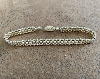 Gold Thin Beaded Bracelet Pattern