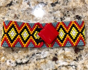 Southwestern Peyote Stitch Bracelet Digital Pattern