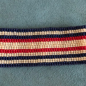Peyote Beaded Stripes Bracelet Tutorial, PDF Pattern