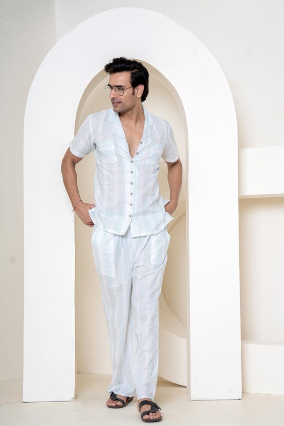Men Pure Cotton Pajama Set Ultra soft and Comfortable Sleepwear for Sensitive Skin Gift for Him Lounging at Home Sleep Better Etsy UK