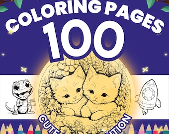 Adorable Animal Coloring Book for Kids / Printable Coloring Pages