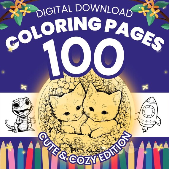 Adorabile libro da colorare di animali per bambini / Pagine da colorare stampabili