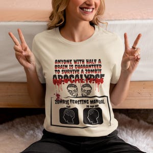 Unisex Surviving the Zombie Apocalypse T-Shirt, Zombie Shirt, Funny Humor Zombie shirt, Halloween party shirt, undead humor tee, dumb zombie