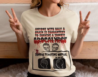Unisex Surviving the Zombie Apocalypse T-Shirt, Zombie Shirt, Funny Humor Zombie shirt, Halloween party shirt, undead humor tee, dumb zombie
