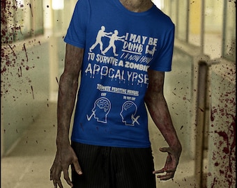 T-shirt unisexe de survie aux zombies, chemise d'Halloween, chemise Zombie Apocalypse, chemise zombie humour drôle, chemise Walking Dead, t-shirt apocalypse