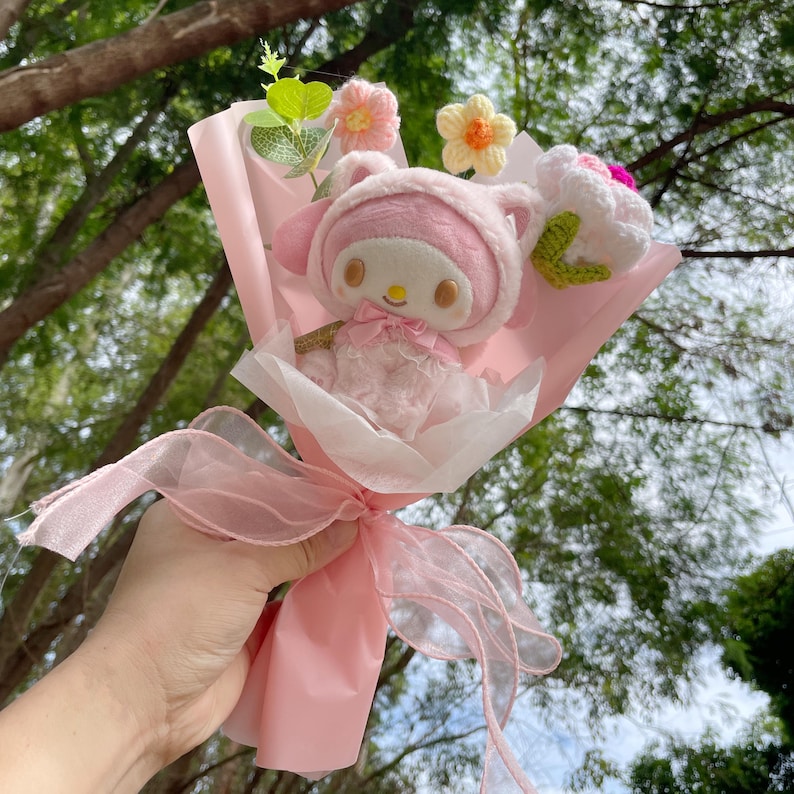 Sanrio Bouquet Hello Kitty Flower Melody Plush Bouquet Christmas Gift Valentine Gift Birthday Gift Gift for Her Anniversary Gift Kids Gift Style 14