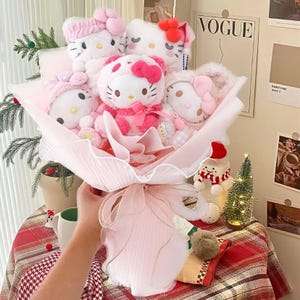 Sanrio Bouquet Hello Kitty Flower Melody Plush Bouquet Christmas Gift Valentine Gift Birthday Gift Gift for Her Anniversary Gift Kids Gift
