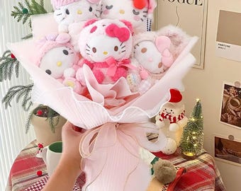 Sanrio Bouquet Hello Kitty Flower Melody Plush Bouquet Christmas Gift Valentine Gift Birthday Gift Gift for Her Anniversary Gift Kids Gift