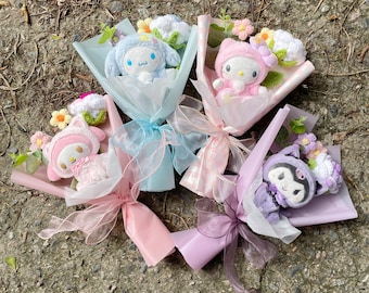 Sanrio Bouquet Hello Kitty Bouquet Cinnamoroll Bouquet Kuromi Bouquet Plush Bouquet Birthday Gift Gift for Her Halloween Gift Kids Gift
