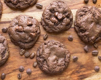 One Dozen Homemade Chocolate Espresso Cookies
