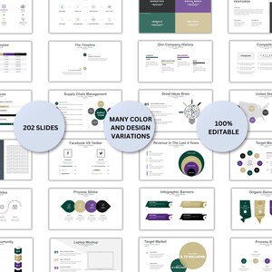 Professionelle Business-Präsentationsvorlage für Verkauf und Beratung, 202 Folien mit Infografiken, bearbeitbares Deck