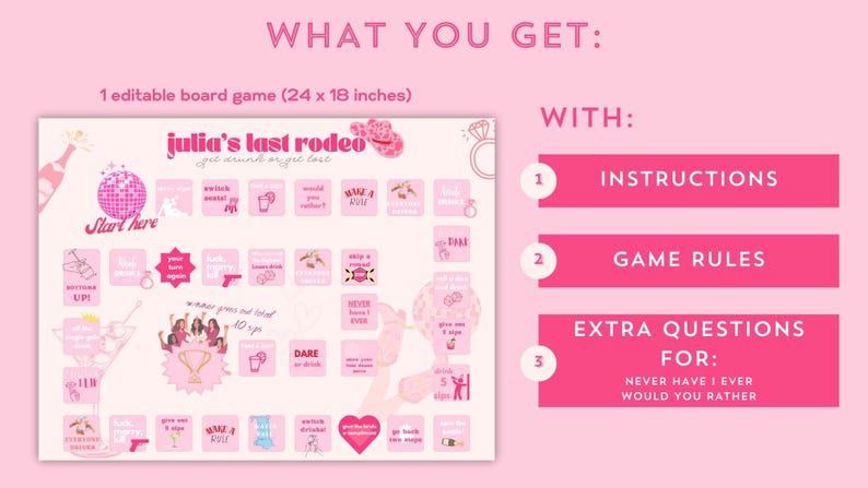 Drinking Board Game Printable and Editable Drinking Game for ...