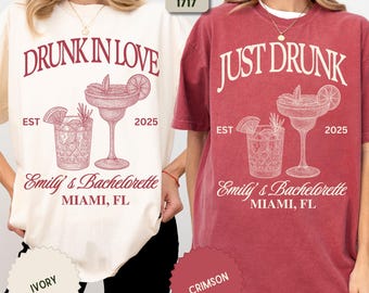 Drunk in Love Bachelorette Shirt, Bridal Party Shirt, Custom Bach Trip Shirts, Luxury Bachelorette Merch, Bridal Party Gifts, Team Bride Tee