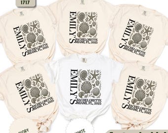 Seashells Beach Bachelorette Shirt, Custom Bride Bach Shirt, Coastal Bachelorette Party, Bridesmaids Matching Shirts, Beach Bridal Party Tee
