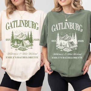 Personalized Gatlinburg Bachelorette Shirt, Mountain Bride Trip Tee, Custom Bride Squad T-Shirt, Matching Bach Camping Shirt, Team Bride Tee