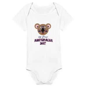 My First Australia Day Baby Short Sleeve Body Suit, Gift for Aussie Baby, Australian Gifts, Crewneck Bodysuit, Koala Bodysuit, Cute Koala