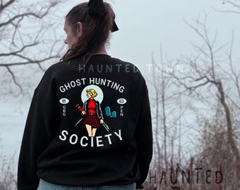 Gettysburg PA Ghost Hunting Society Sweat-shirt col rond Style Illustration vintage