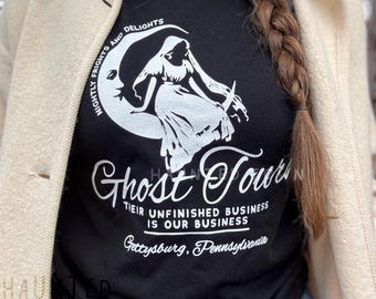 T-shirt Gettysburg PA Ghost Tours Pennsylvanie pour femme en blanc
