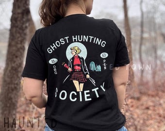 T-shirt de la société de chasse fantôme de Gettysburg PA, chemise de style illustration vintage
