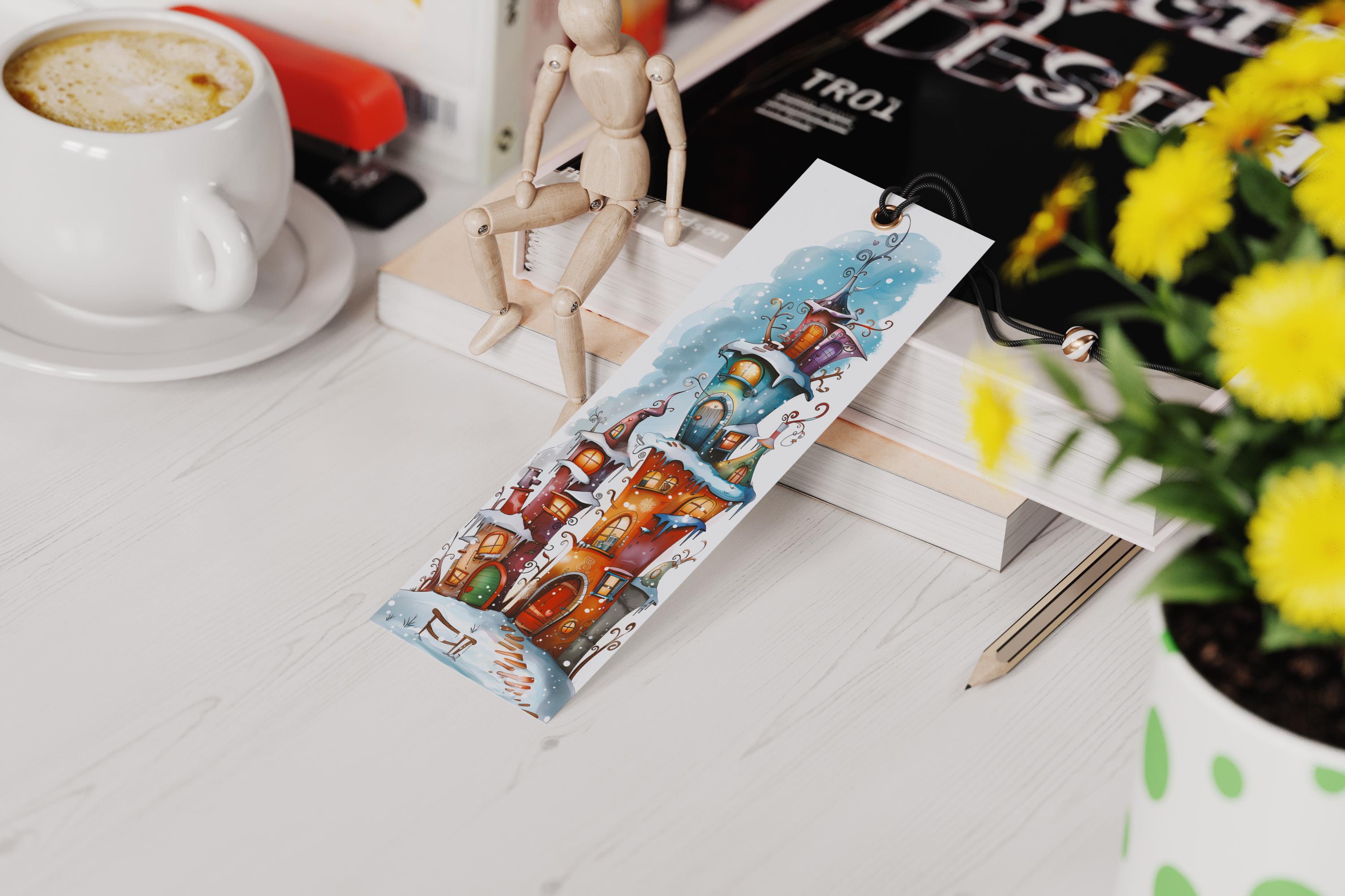 Stacked Houses Bookmarks Set: Whimsical Printable Bookmarks (digital ...