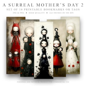 Surreal Mother&#39;s Day volume 2 Bookmarks: Gothic Mom & Child Art (Digital Download)