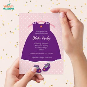 Baby Girl Dress Baby Shower Invitation Template