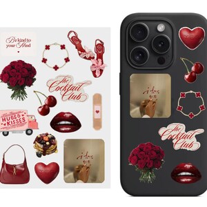 Stickers 3D "Saint-Valentin" / Lot de 13 stickers 3D pour étui