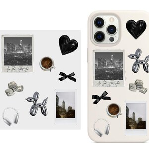 Adesivi 3D "Black edition" / Set di 8 adesivi per custodia