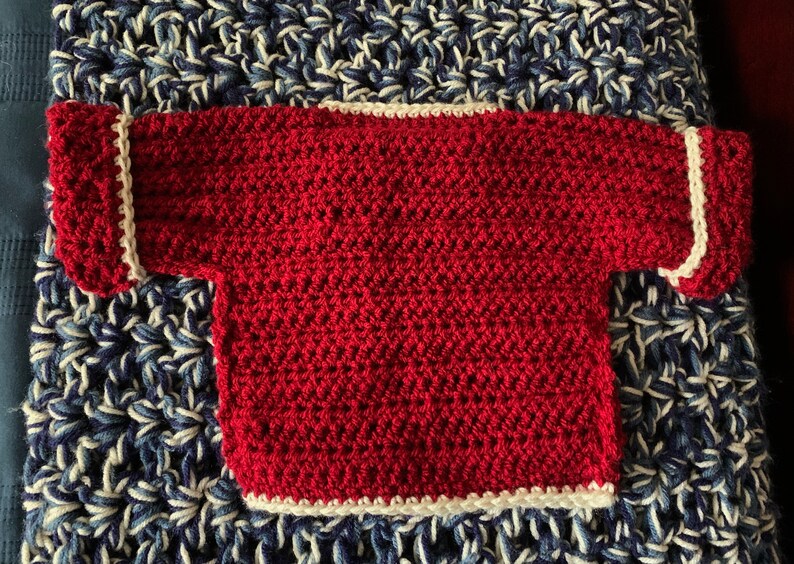 FREE SHIPPING Cream and Crimson 0-6 month Baby Wrap Sweater