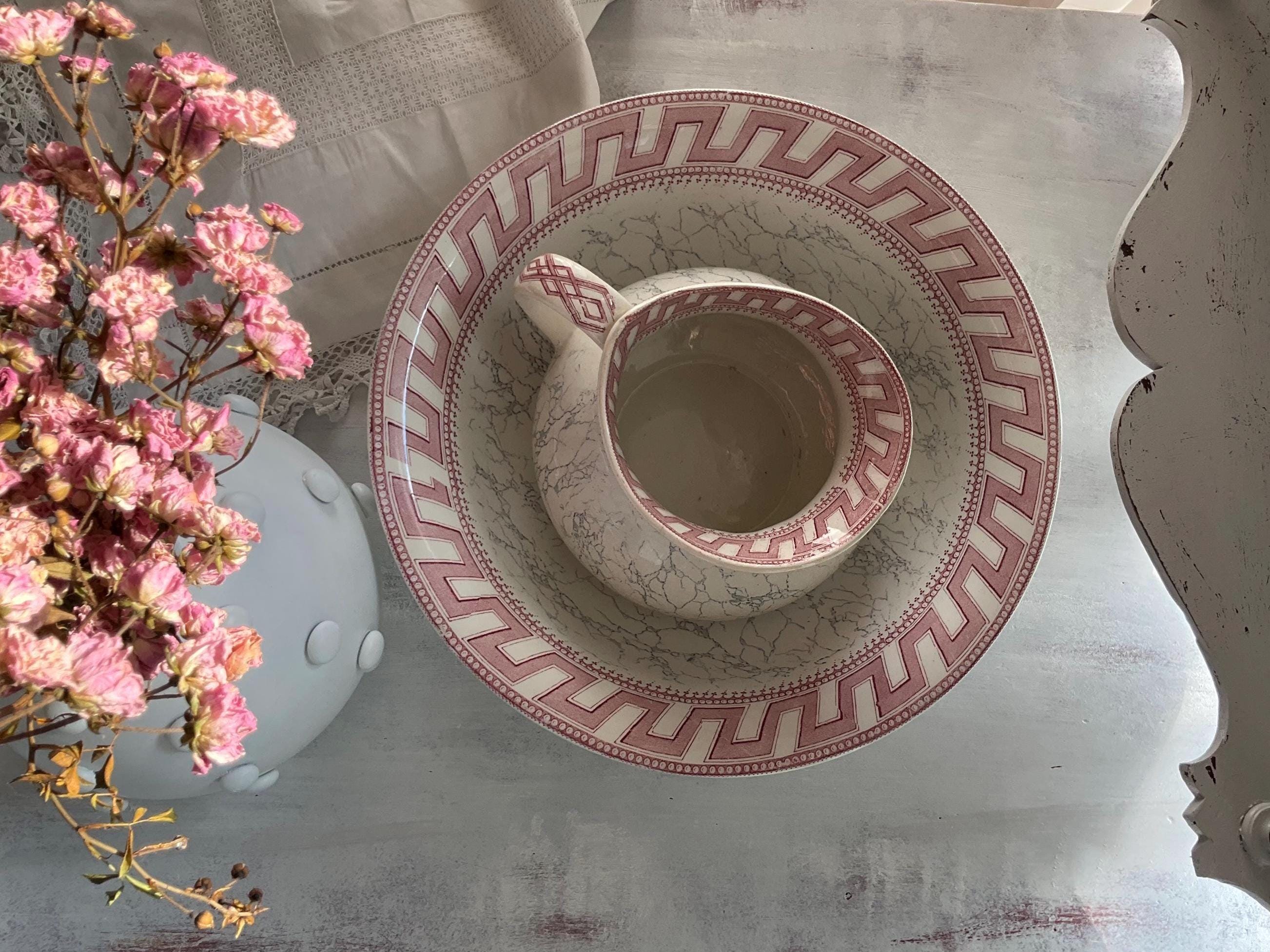 Rare Vintage Ironstone Washbowl and Water Pitcher Jug From Early 1900’s ...