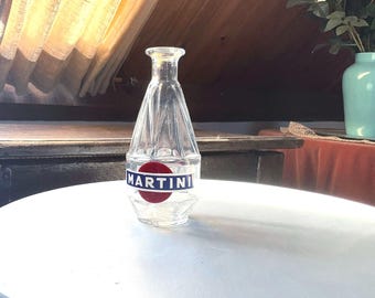 Vintage 1950s Martini Logo Glass Carafe - Collectible Barware