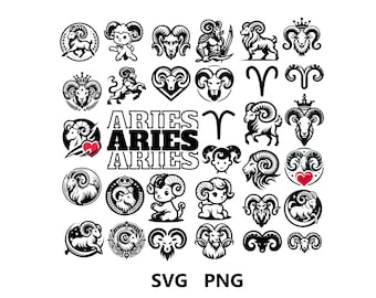 Aries SVG Bundle, Zodiac Theme PNG SVG cut files, Digital Download