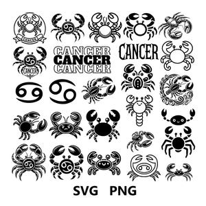 Pakiet SVG zodiaku Raka, pliki PNG SVG do cięcia motywu Raka, pobieranie cyfrowe