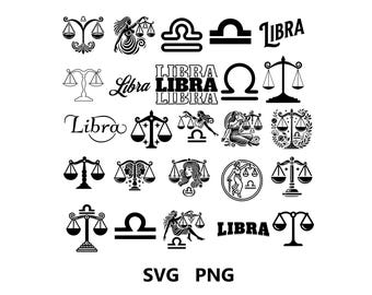 Libra SVG Bundle, Zodiac Sign Theme PNG SVG cut files, Digital Download