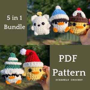 Julkycklingar PDF-mönster engelska (5 i 1) Bundle