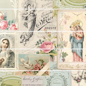 Vintage Rose Digital Prayer Book, Shabby Rose Journal Digital Roses, Digital Catholic Prayer BookMary Book image 2