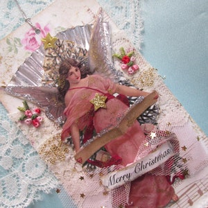 Vintage Christmas Angel Tag: Handmade Victorian Ornament