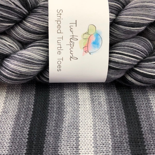 Greyscale - Hand Dyed Self Striping Sock Yarn