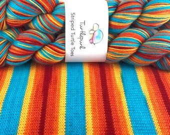 On The Beach - Hand Dyed Self Striping Sock Yarn