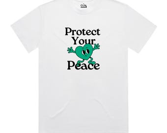 Protect Your Peace Tee - Inspirational Graphic T-Shirt - Mindfulness & Mental Wellness Shirt - Motivational Apparel for Inner Peace